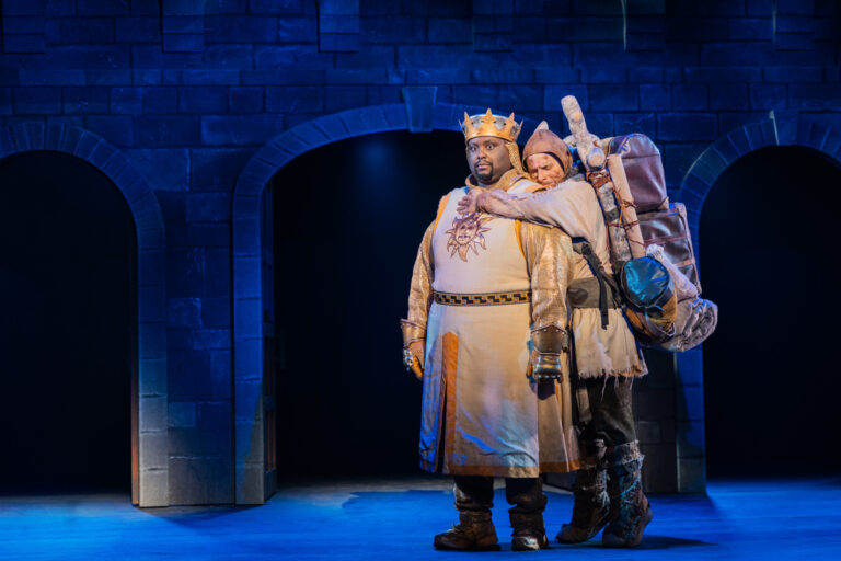 Major Attaway and Blake Segal in the North American Tour of SPAMALOT. Photo Credit: Photo by Matthew Murphy and Evan Zimmerman